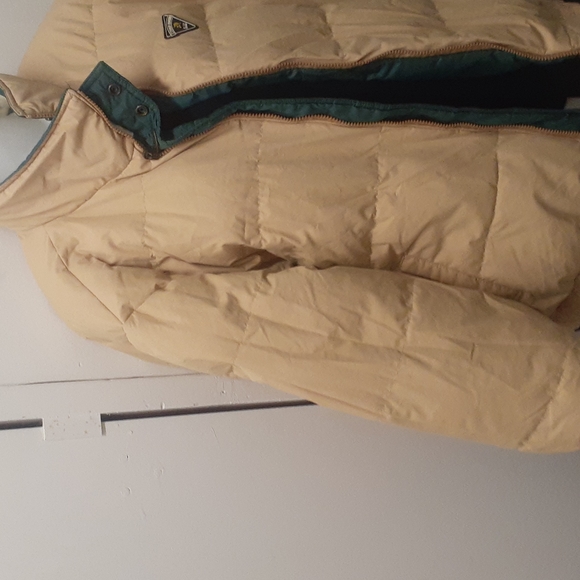 STROH MANN REVERSIBLE Puffer TAN GREEN SKI Snow Winter JACKET M L - Picture 3 of 9